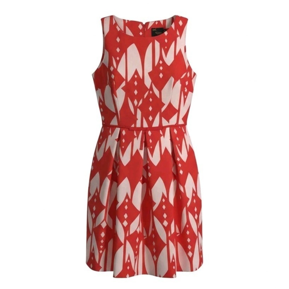 Just Taylor Size 8 Fit & Flare A-Line Polyester Red & White Short Dress‎ NWOT